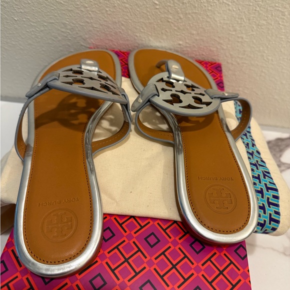 Tory Burch Silver Miller Sandals - Picture 3 of 5